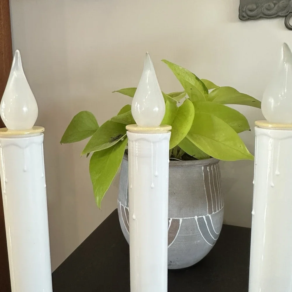 SET of 5 Christmas Window‎ Candle Holder Battery Operated Flickering 10